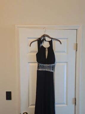 open lace back dress Morgan & Co 13148 Long Formal Prom Sequin Dress  The Dress Outlet